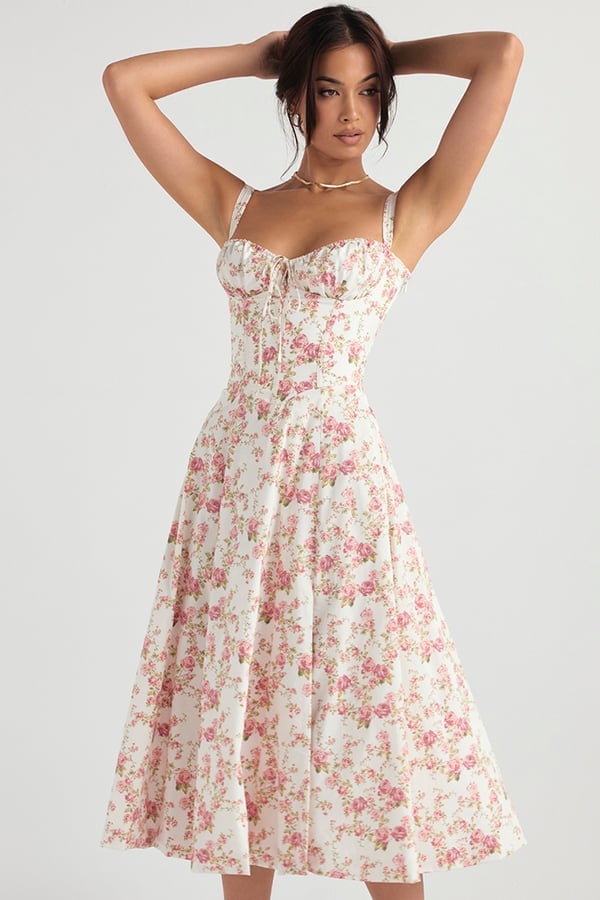 🔥CARMEN PRINT BUSTIER SUNDRESS