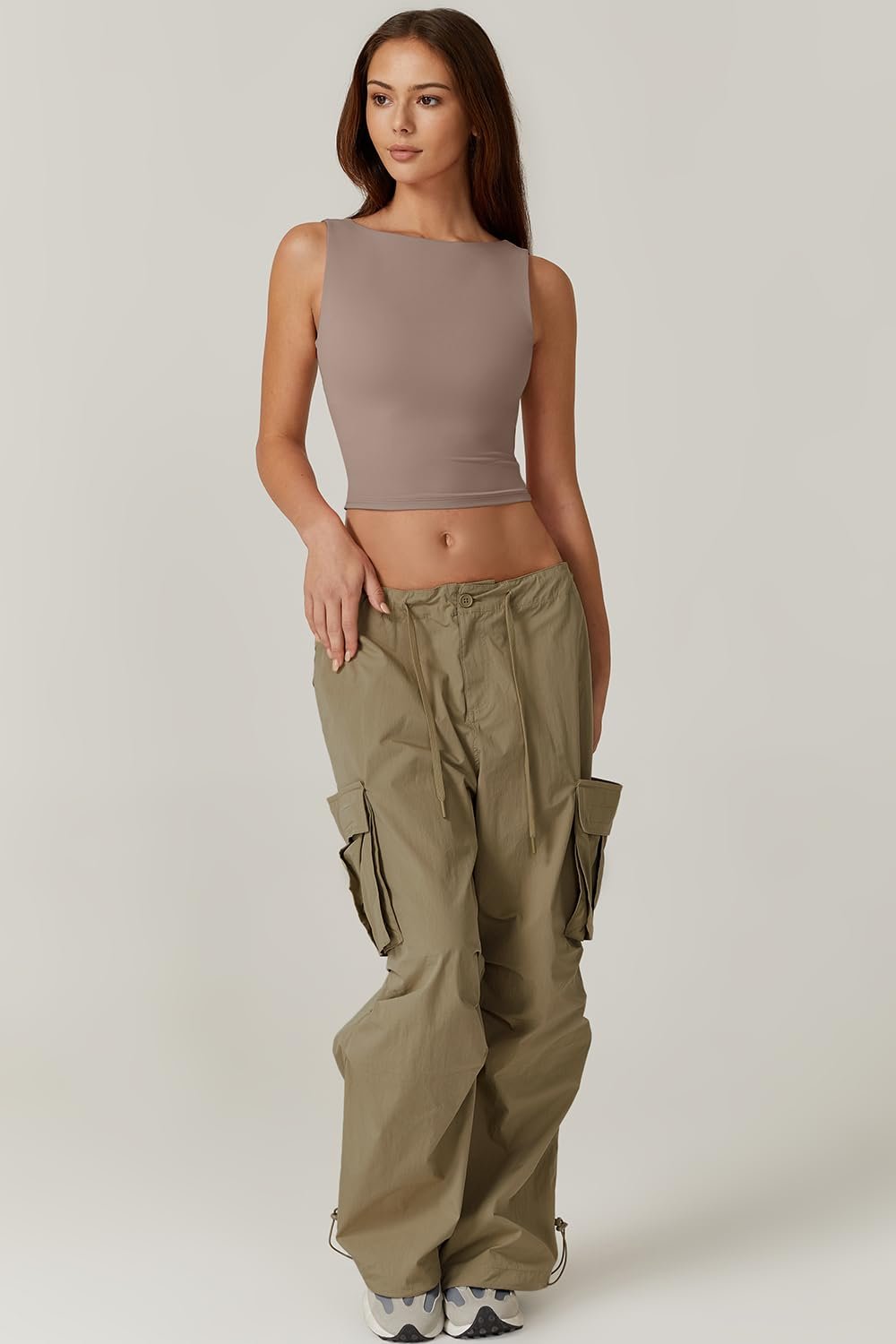 Sexy Open Back Sleeveless Crop Tank High Neck Slim Fit Cropped Tee Shirt Y2k