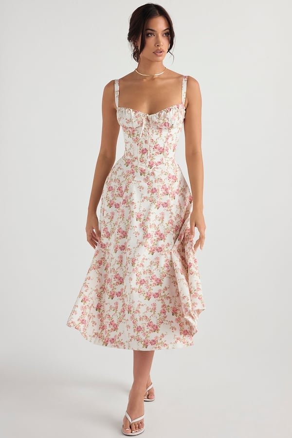 🔥CARMEN PRINT BUSTIER SUNDRESS
