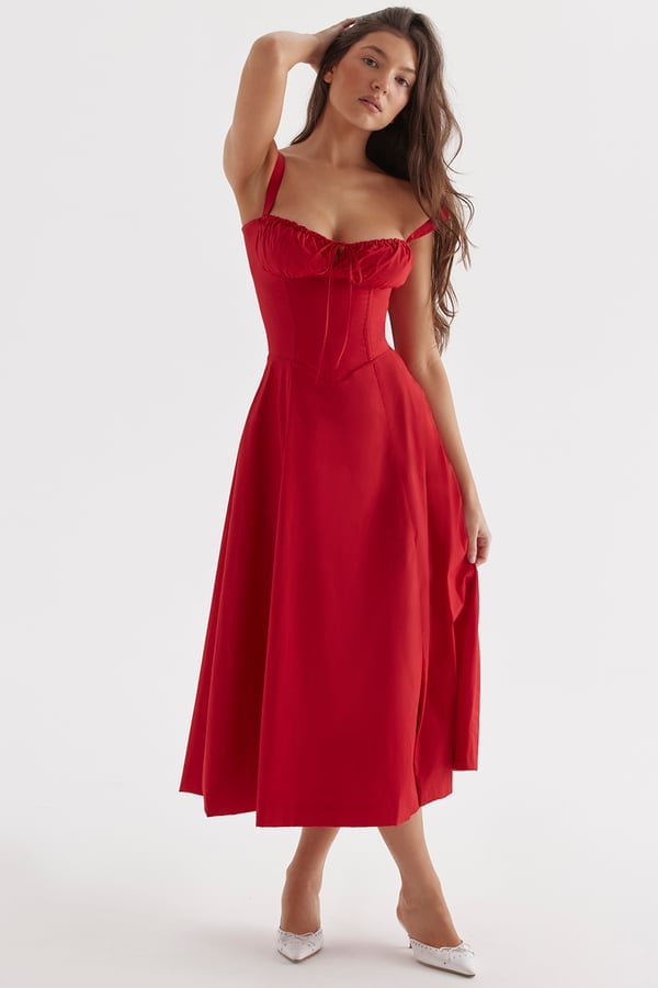 🔥CARMEN PRINT BUSTIER SUNDRESS