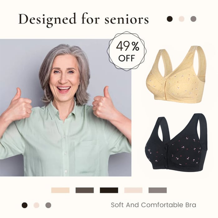 🌹Design for Senior Front Closure Cotton Bra🎀