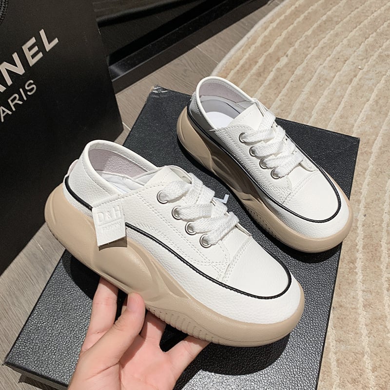 Platform white shoes