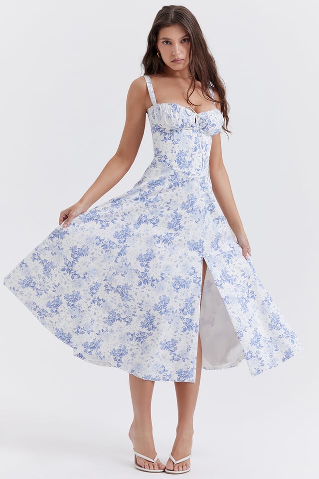🔥CARMEN PRINT BUSTIER SUNDRESS