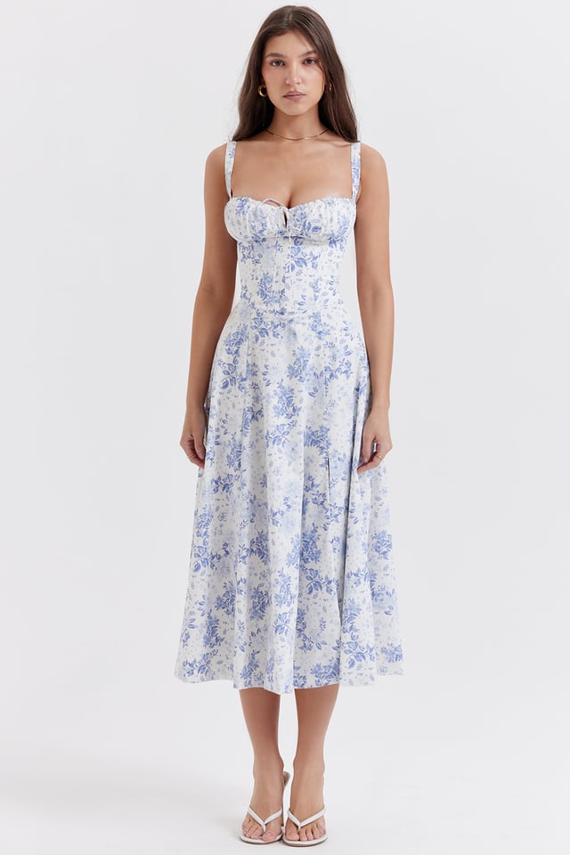 🔥CARMEN PRINT BUSTIER SUNDRESS