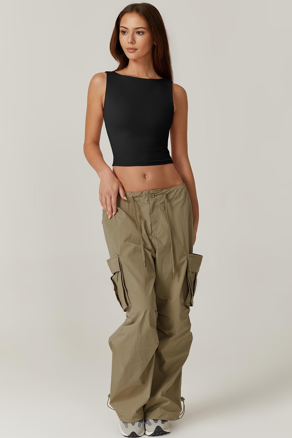 Sexy Open Back Sleeveless Crop Tank High Neck Slim Fit Cropped Tee Shirt Y2k