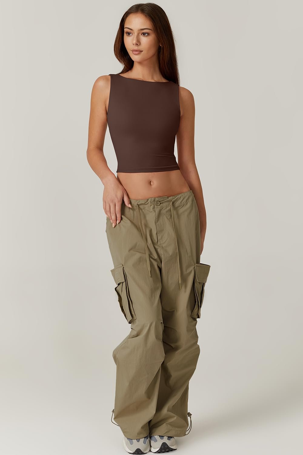 Sexy Open Back Sleeveless Crop Tank High Neck Slim Fit Cropped Tee Shirt Y2k